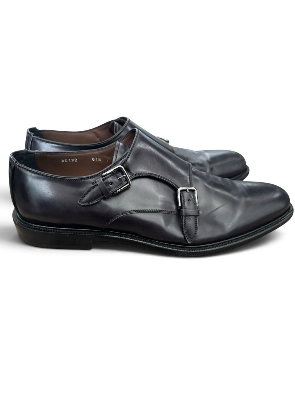 Salvatore Ferragamo Ramirez Double Monk Strap Leather Shoes AG 192 size 12D
